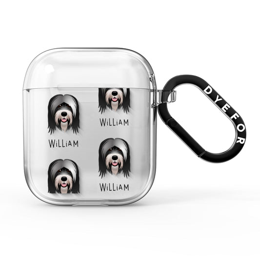 Tibetan Terrier Icon with Name AirPods Clear Case