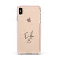 Transparent Black Handwritten Name Apple iPhone Xs Max Impact Case Pink Edge on Gold Phone