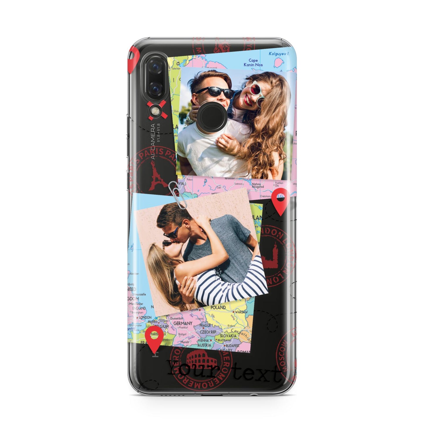 Travel Photo Montage Upload with Text Huawei Nova 3 Phone Case
