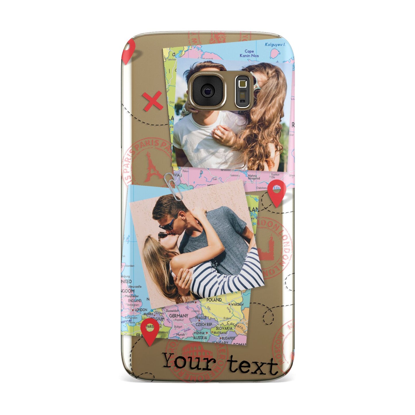 Travel Photo Montage Upload with Text Samsung Galaxy Case