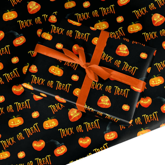 Trick or Treat Pumpkin Custom Wrapping Paper