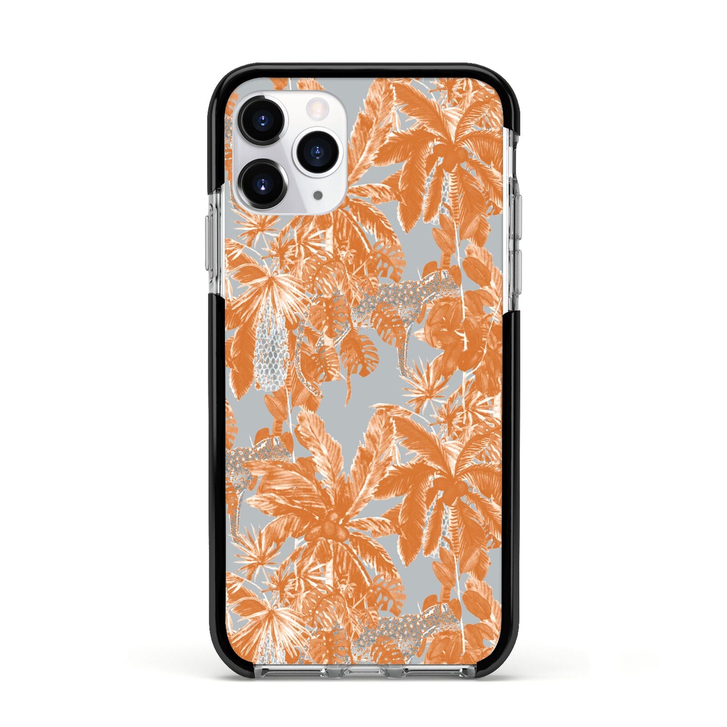 Tropical Apple iPhone 11 Pro in Silver with Black Impact Case