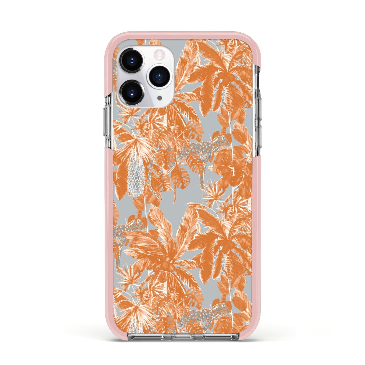 Tropical Apple iPhone 11 Pro in Silver with Pink Impact Case