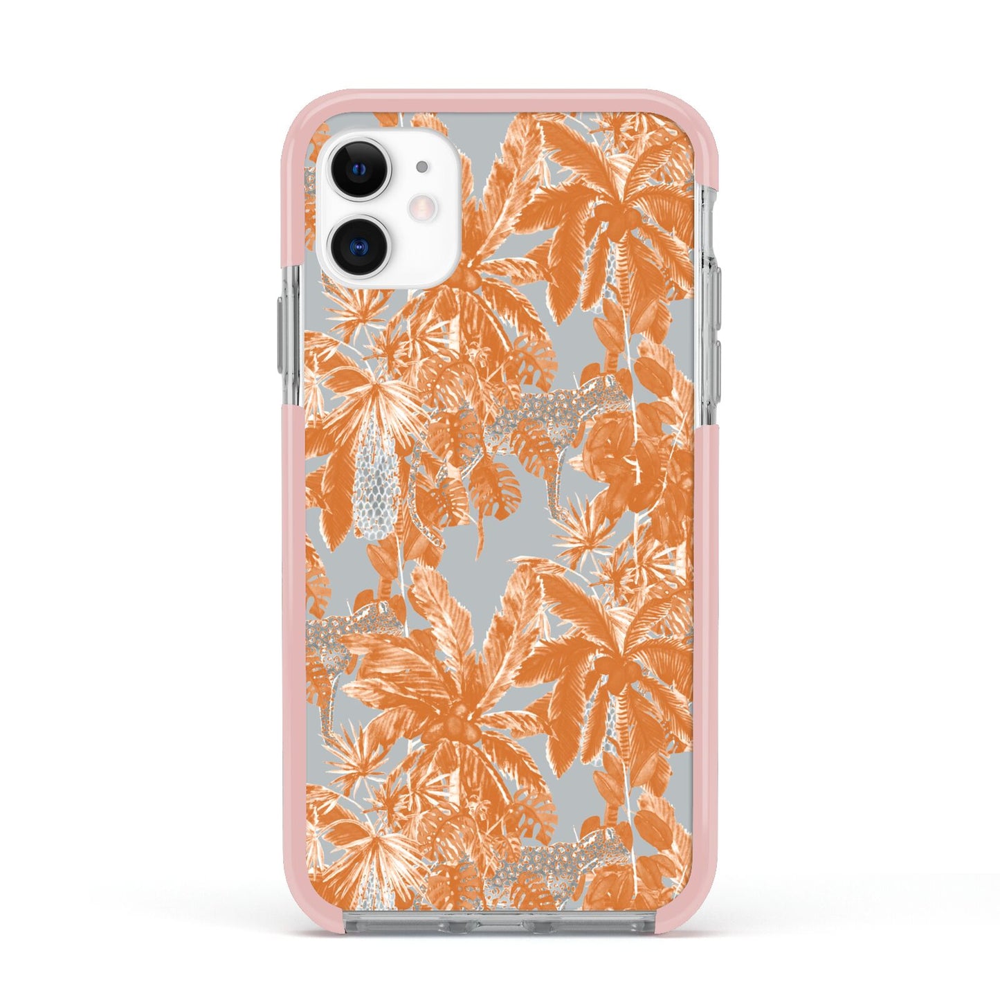 Tropical Apple iPhone 11 in White with Pink Impact Case