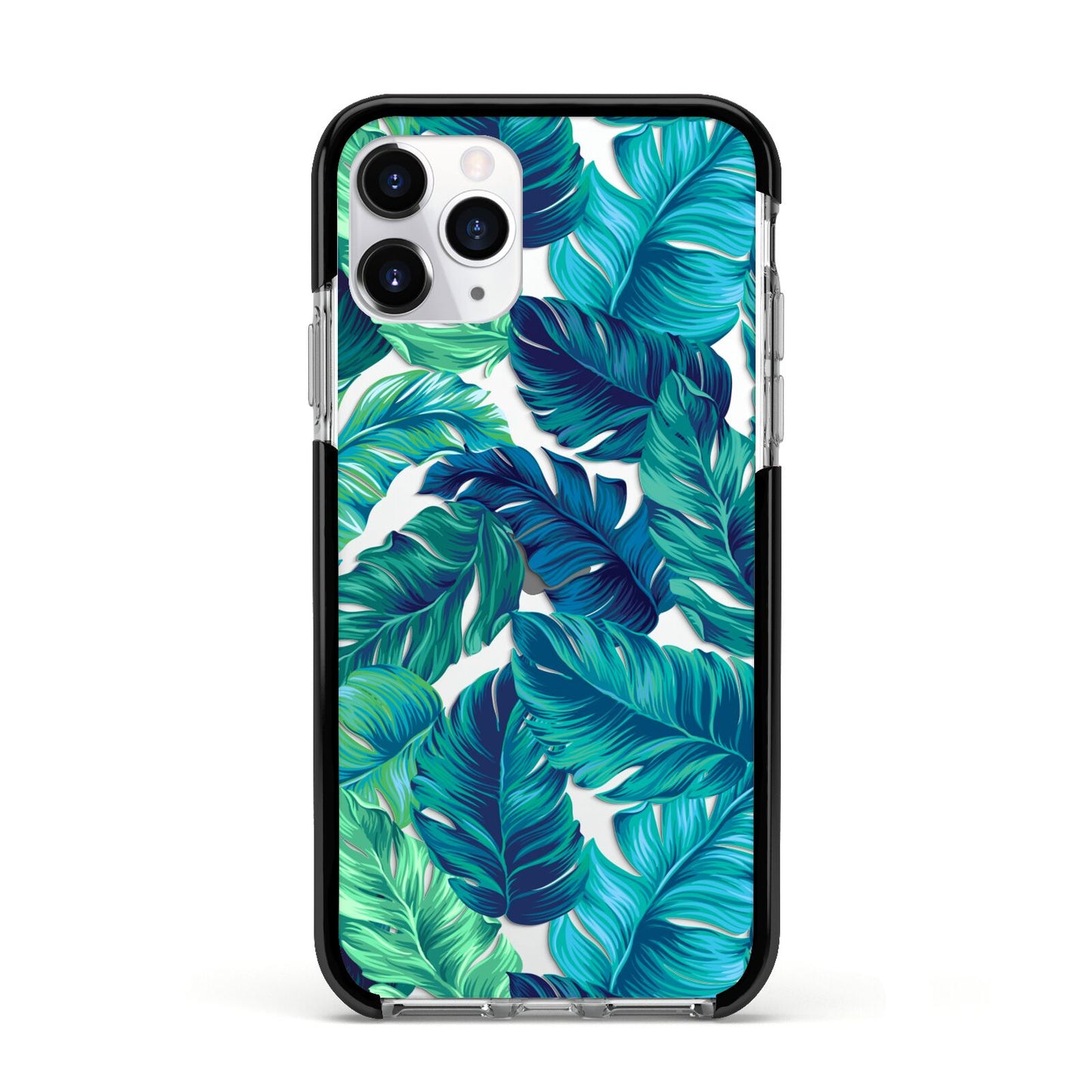 Tropical Leaves Apple iPhone 11 Pro in Silver with Black Impact Case