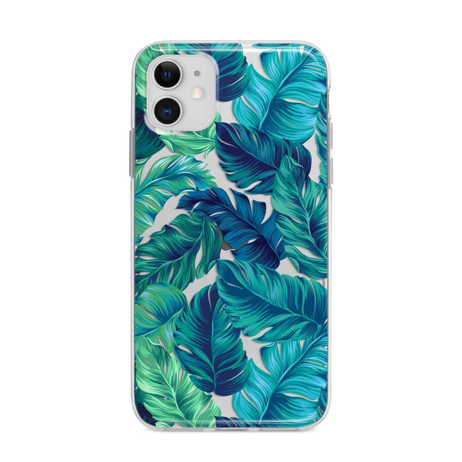 Tropical Leaves Apple iPhone 11 in White with Bumper Case