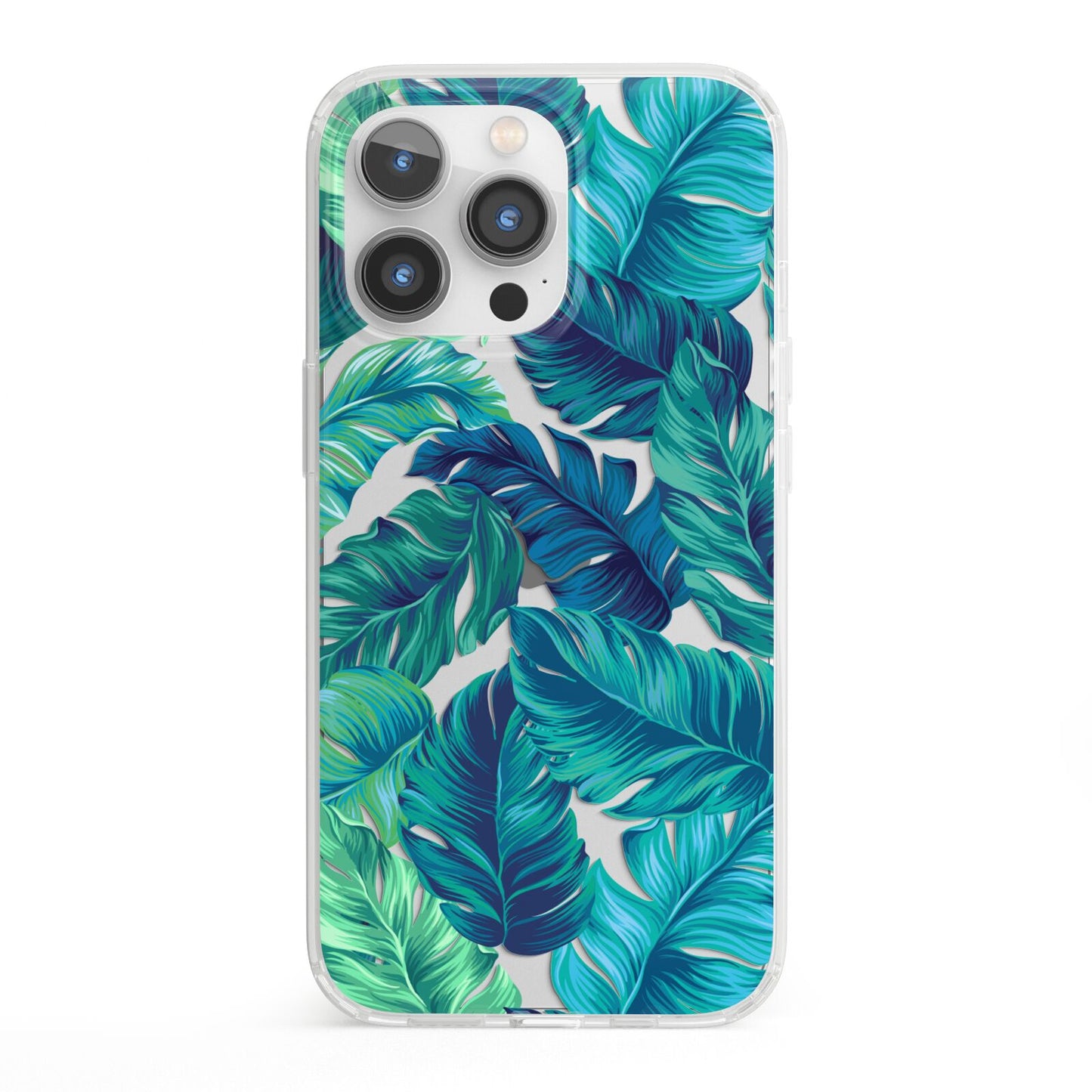 Tropical Leaves iPhone 13 Pro Clear Bumper Case