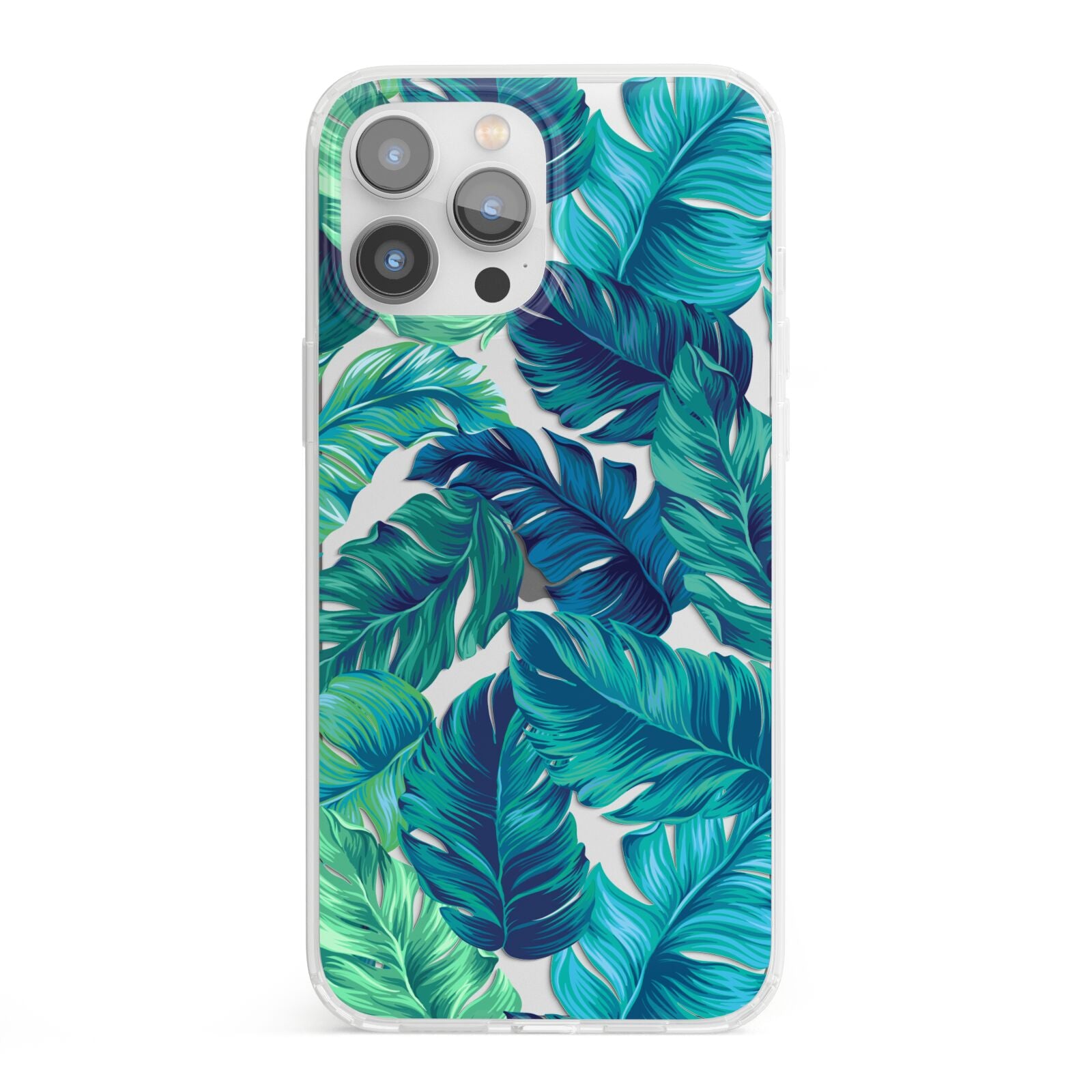 Tropical Leaves iPhone 13 Pro Max Clear Bumper Case
