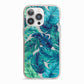 Tropical Leaves iPhone 13 Pro TPU Impact Case with Pink Edges
