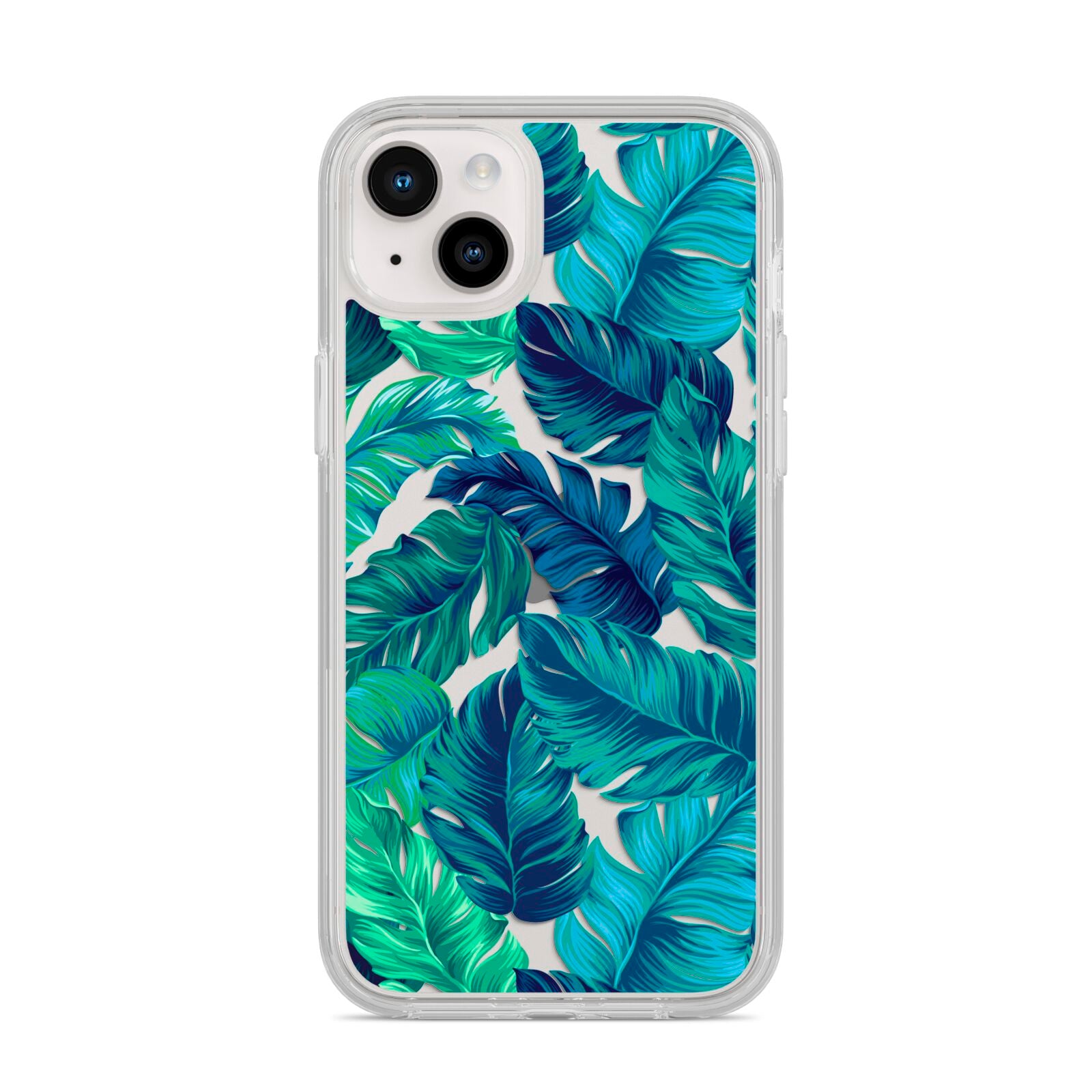 Tropical Leaves iPhone 14 Plus Clear Tough Case Starlight