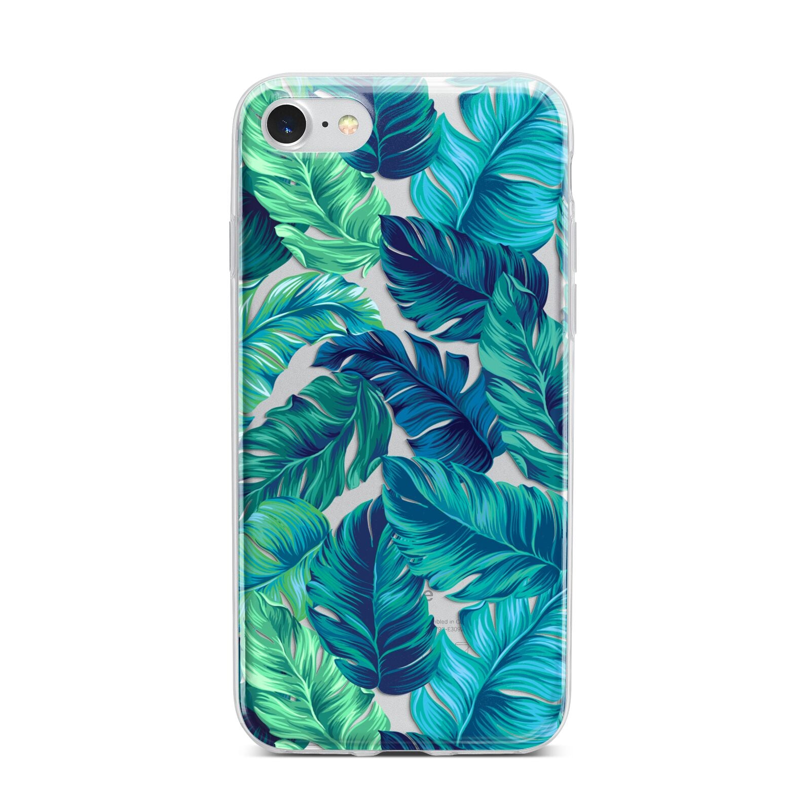 Tropical Leaves iPhone 7 Bumper Case on Silver iPhone