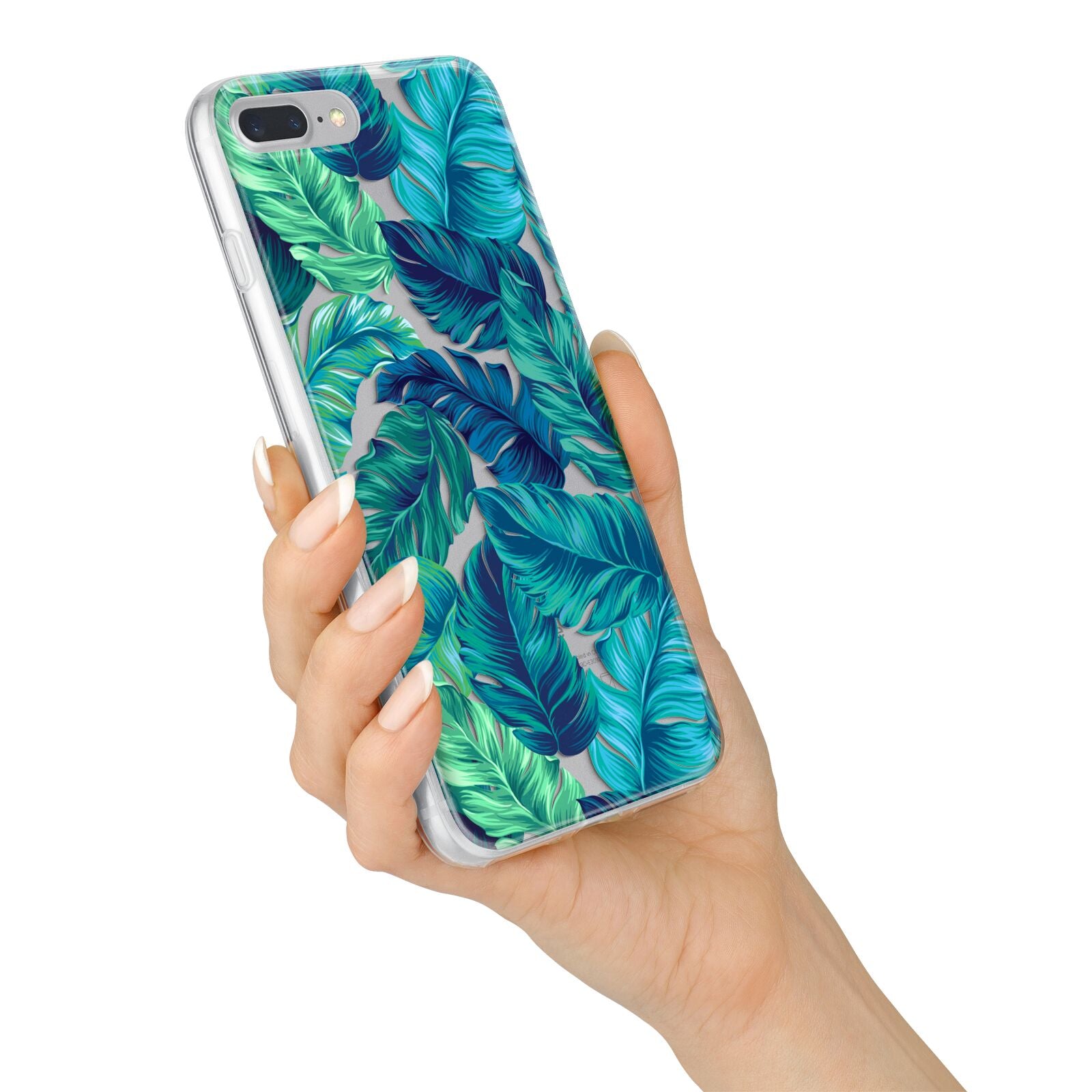 Tropical Leaves iPhone 7 Plus Bumper Case on Silver iPhone Alternative Image