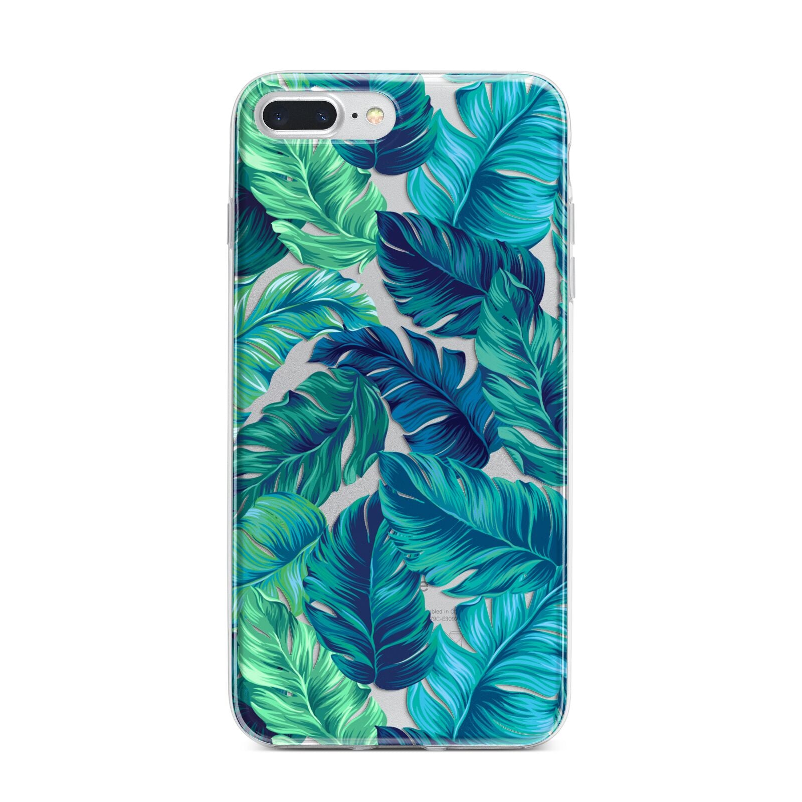 Tropical Leaves iPhone 7 Plus Bumper Case on Silver iPhone