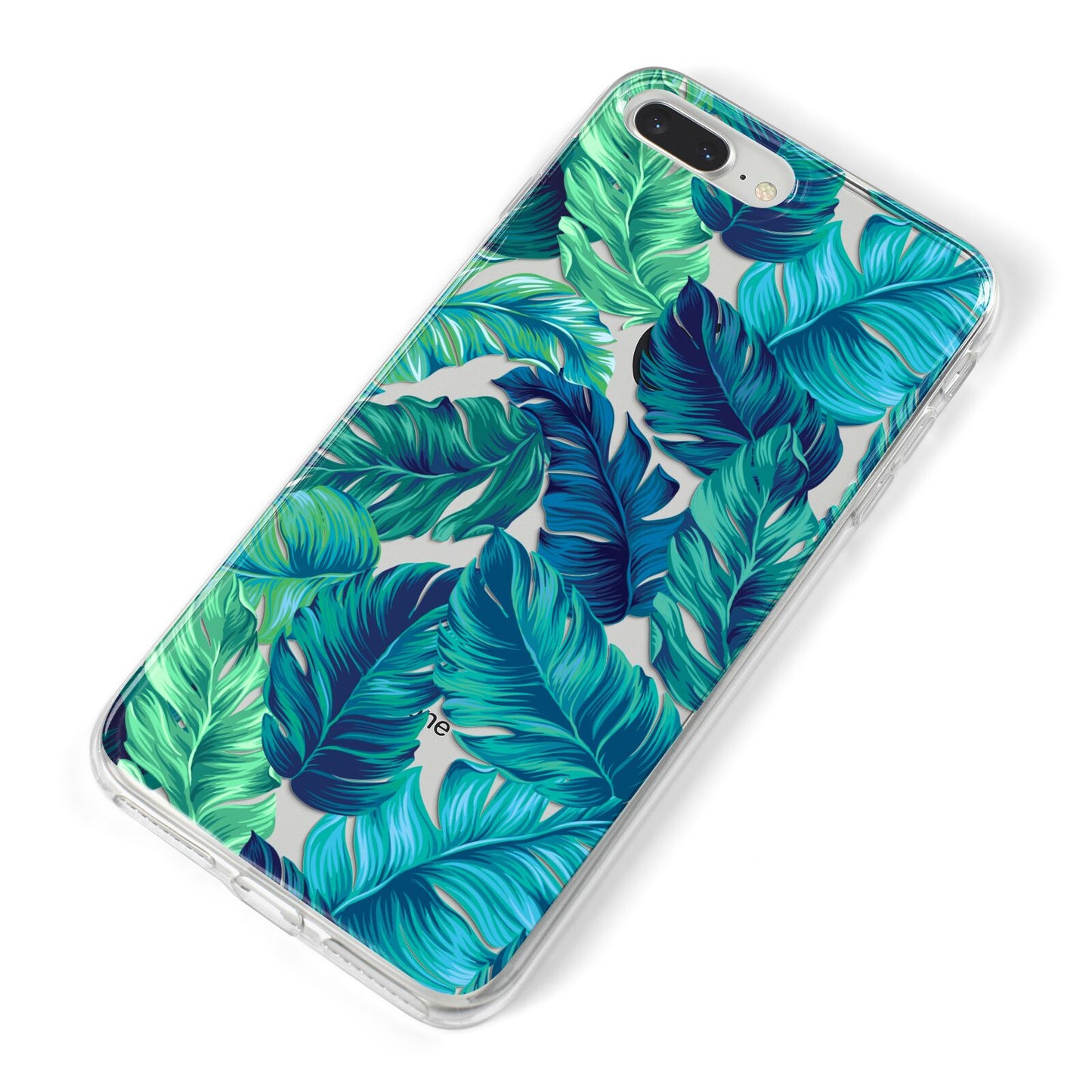 Tropical Leaves iPhone 8 Plus Bumper Case on Silver iPhone Alternative Image