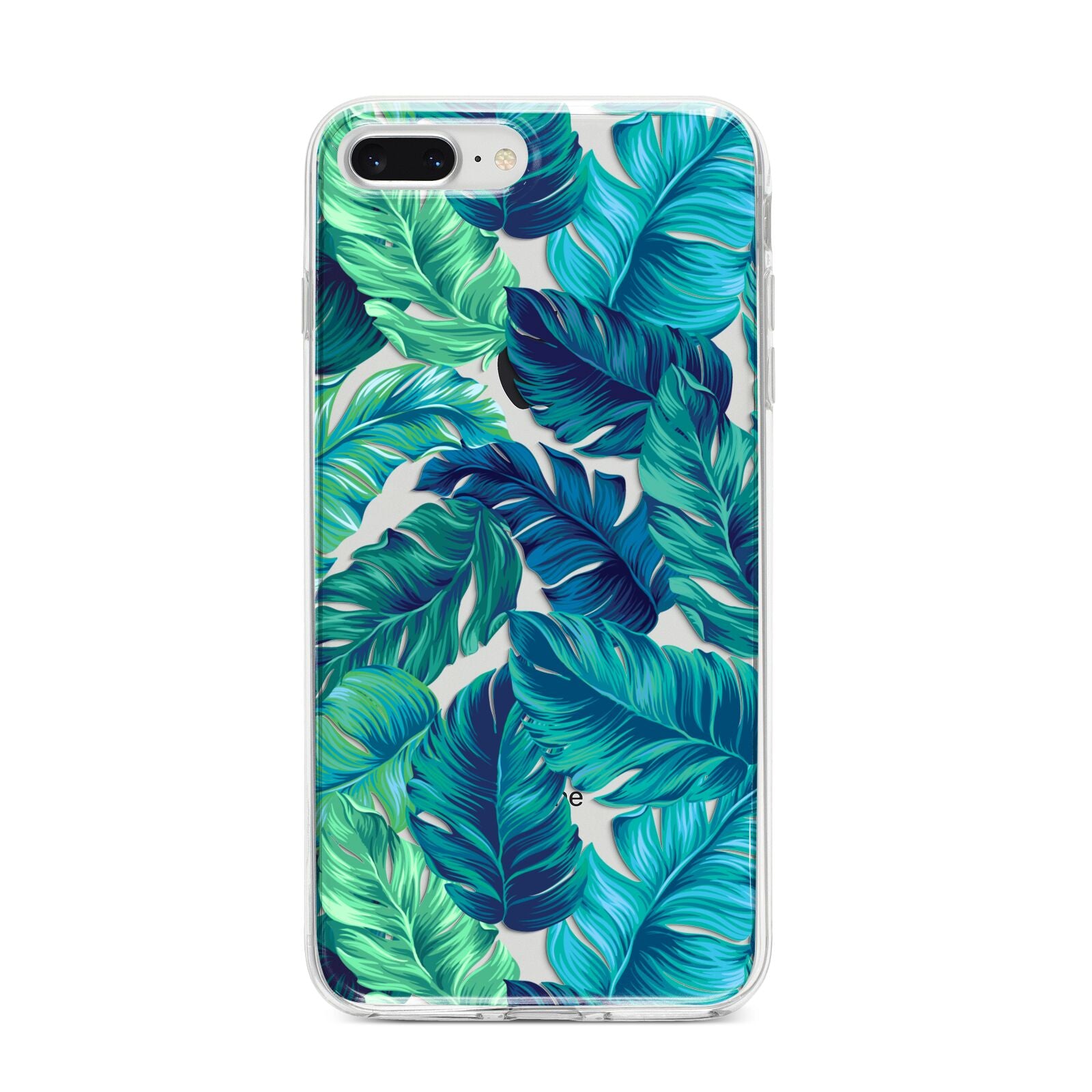 Tropical Leaves iPhone 8 Plus Bumper Case on Silver iPhone