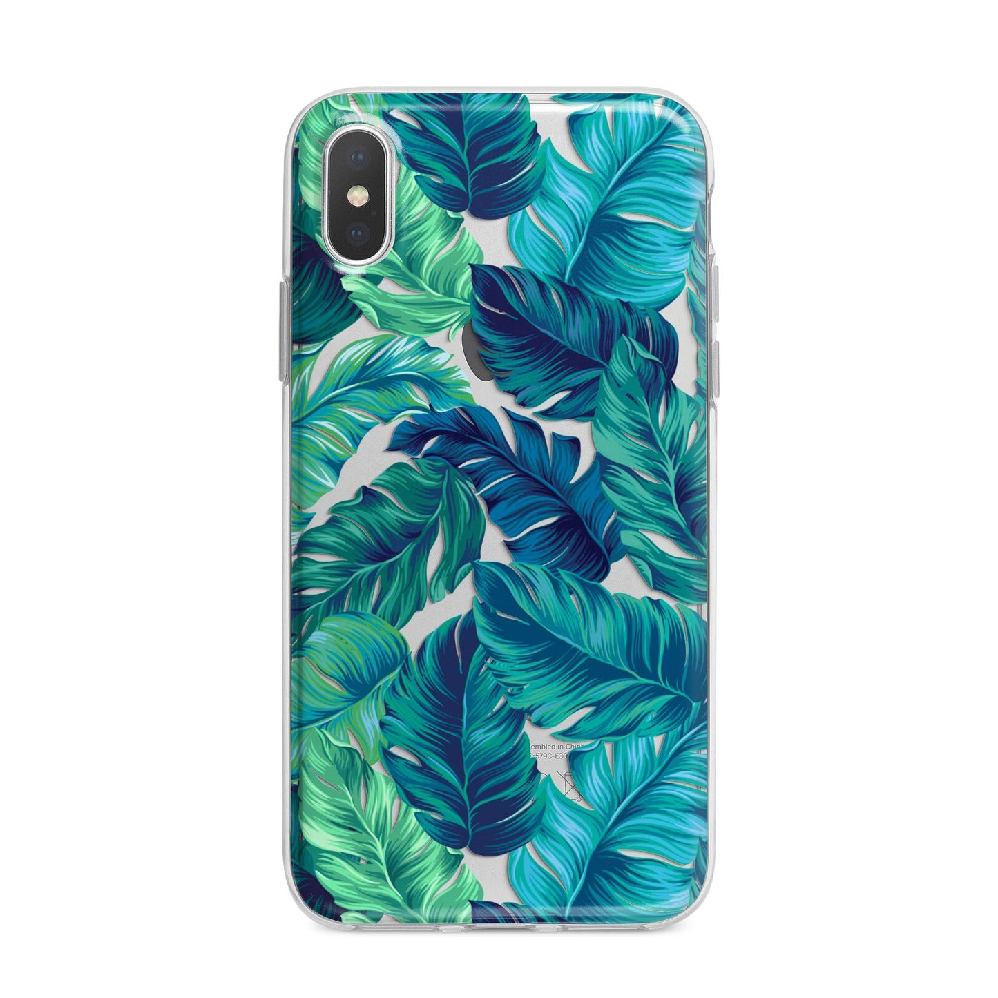 Tropical Leaves iPhone X Bumper Case on Silver iPhone Alternative Image 1