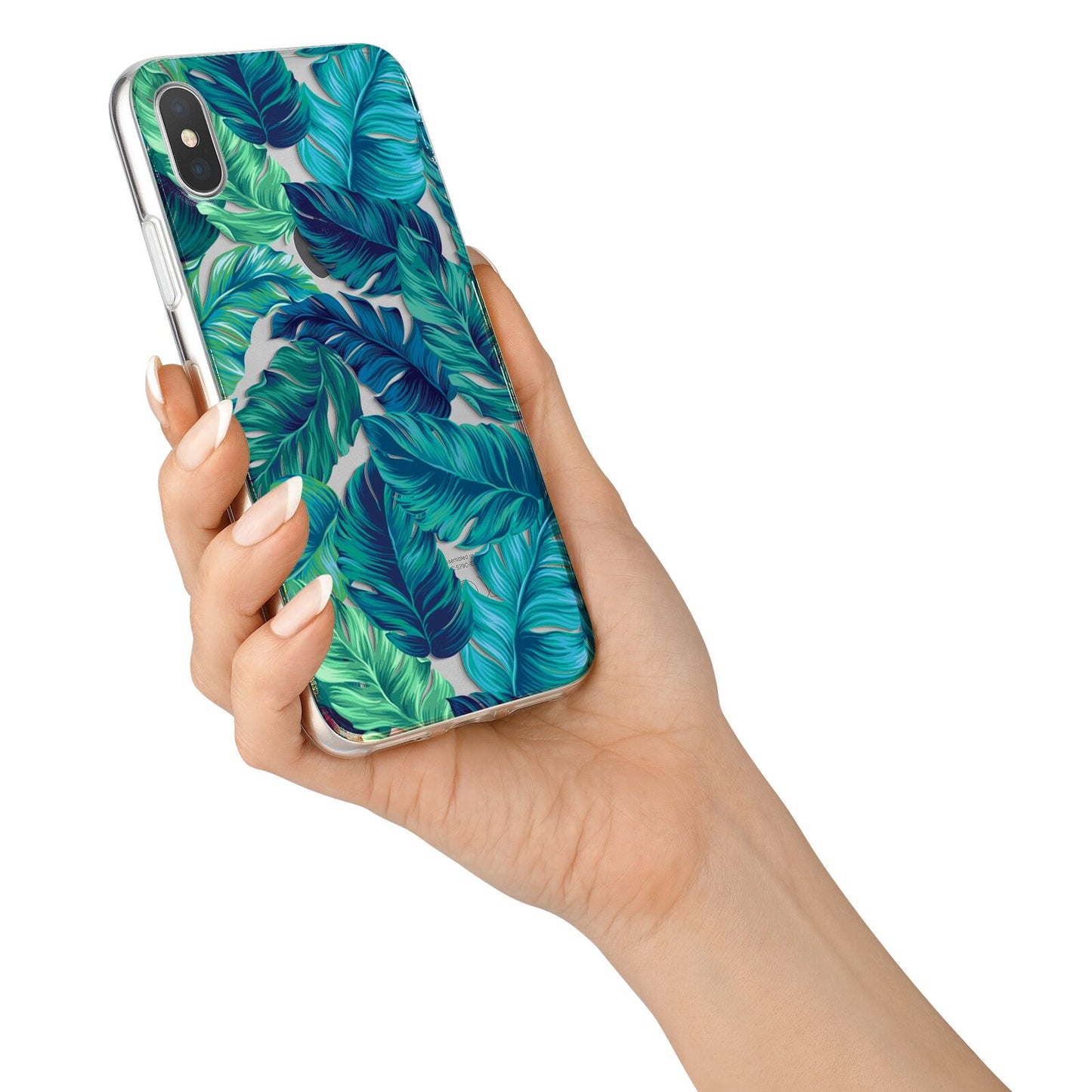 Tropical Leaves iPhone X Bumper Case on Silver iPhone Alternative Image 2
