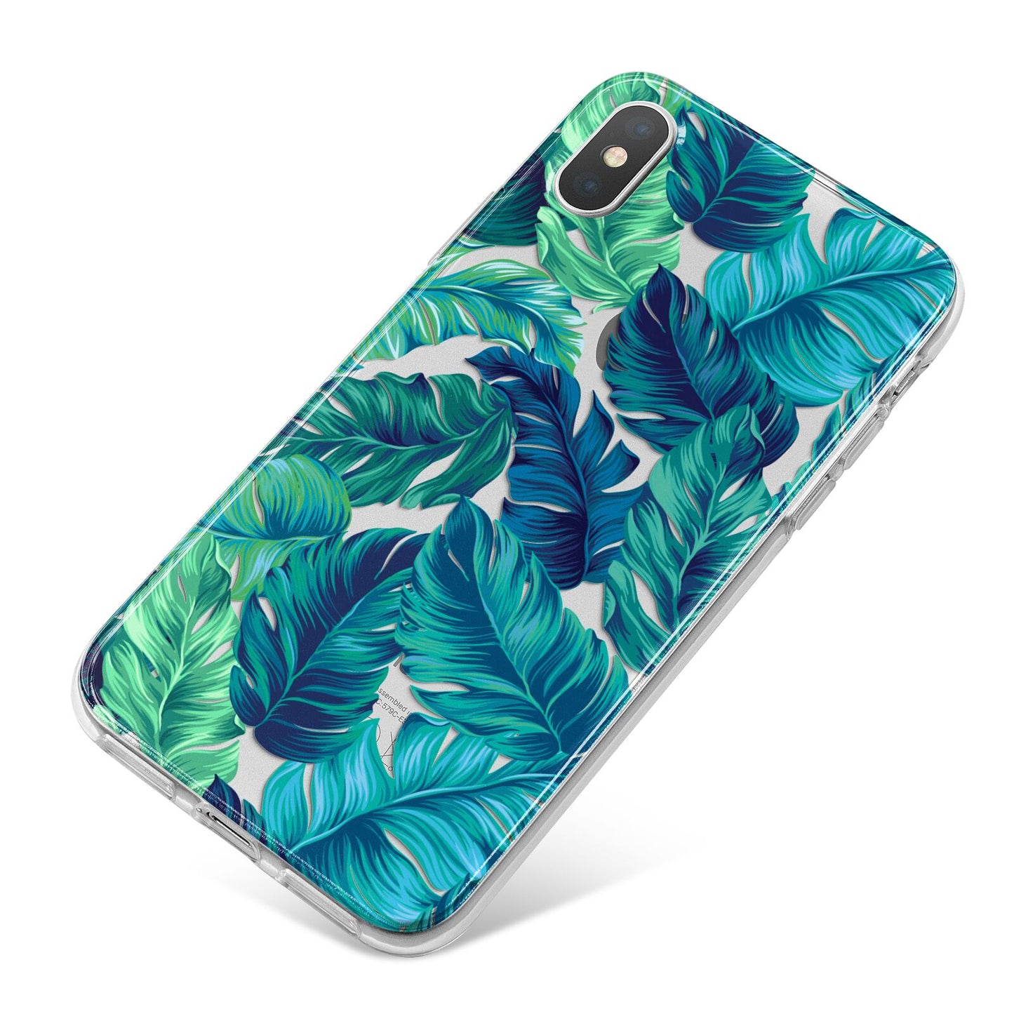 Tropical Leaves iPhone X Bumper Case on Silver iPhone
