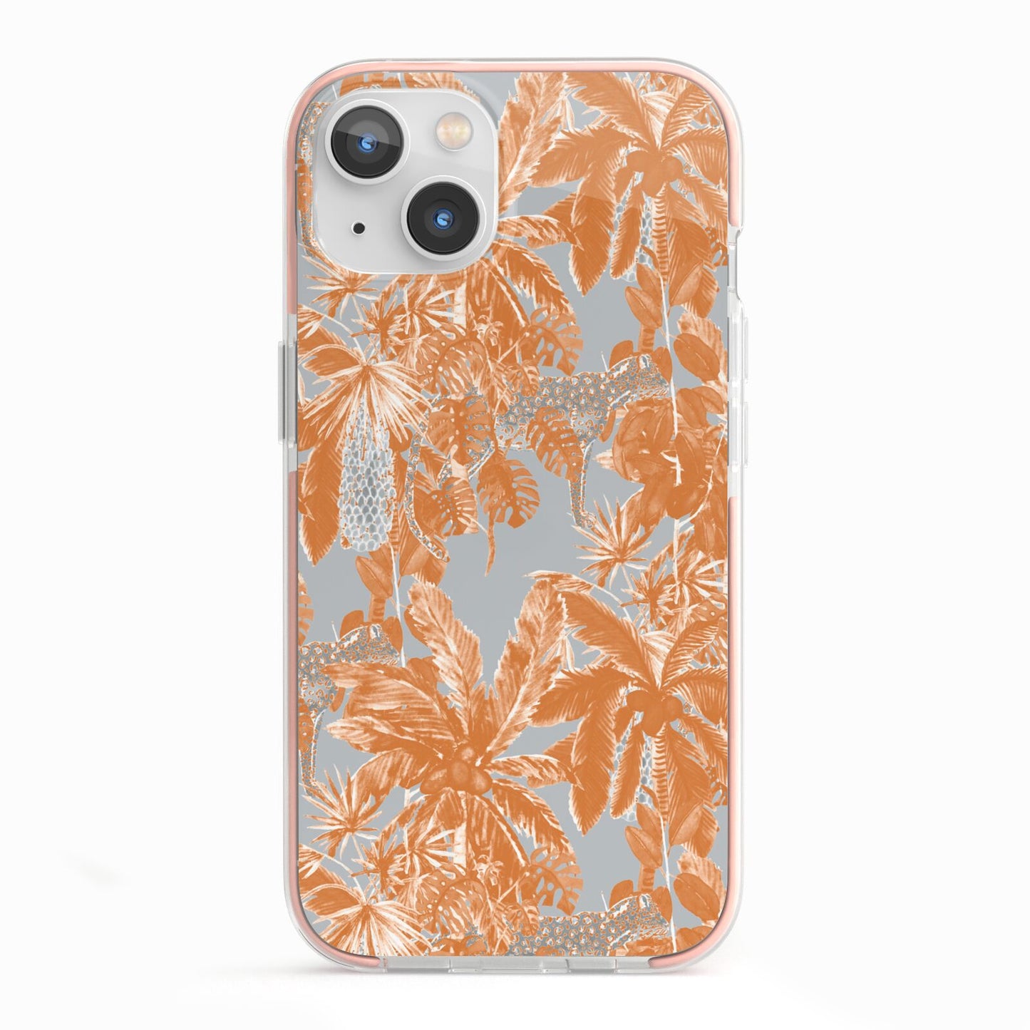 Tropical iPhone 13 TPU Impact Case with Pink Edges