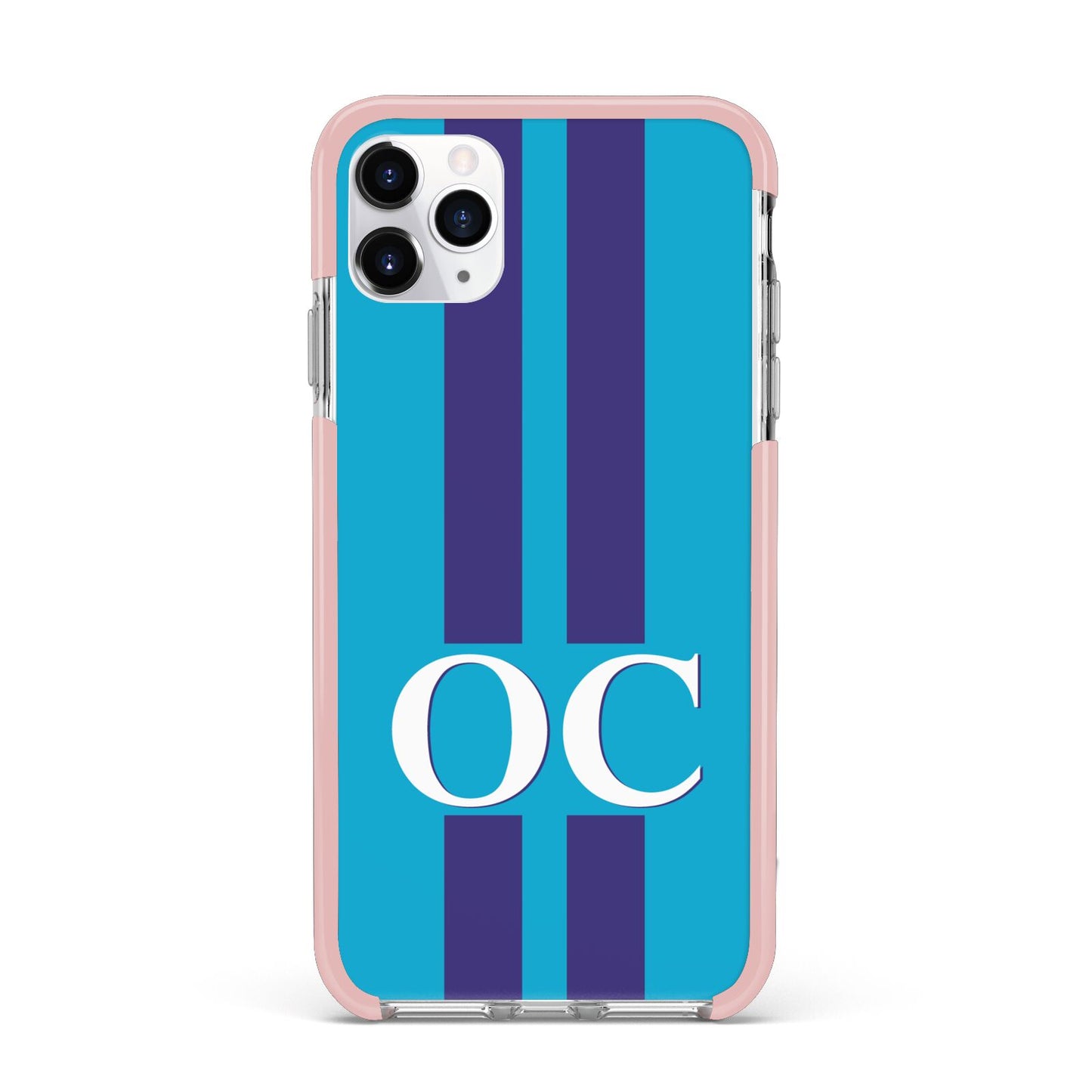 Turquoise Personalised iPhone 11 Pro Max Impact Pink Edge Case