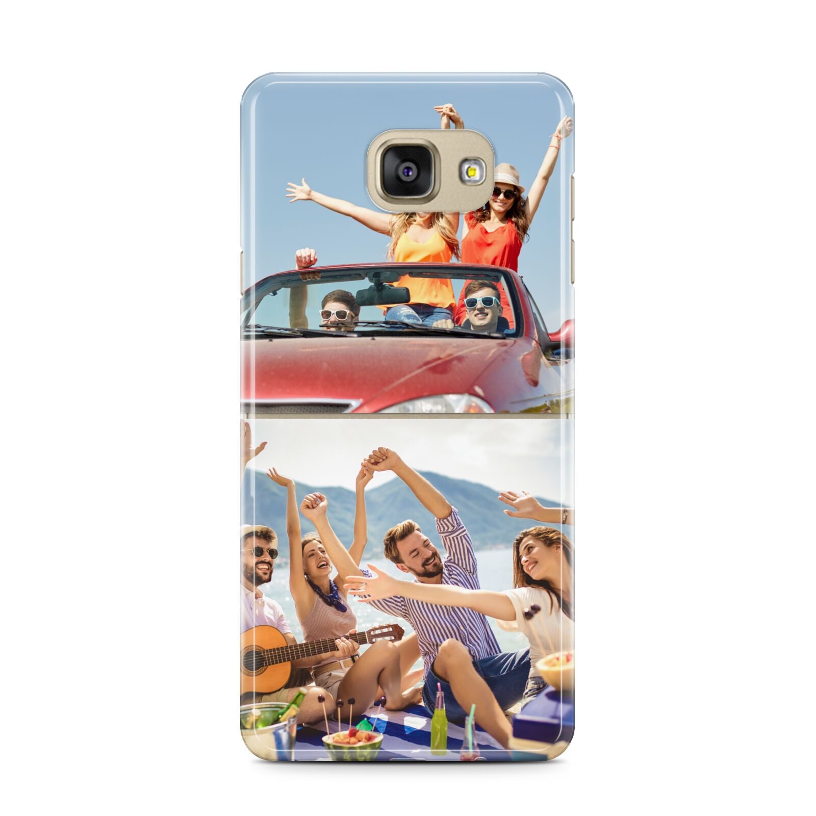 Two Photo Samsung Galaxy A7 2016 Case on gold phone