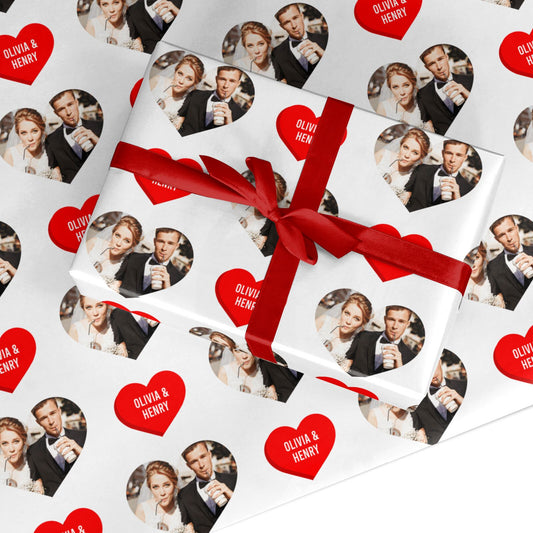Valentines Day Photo Upload Custom Wrapping Paper