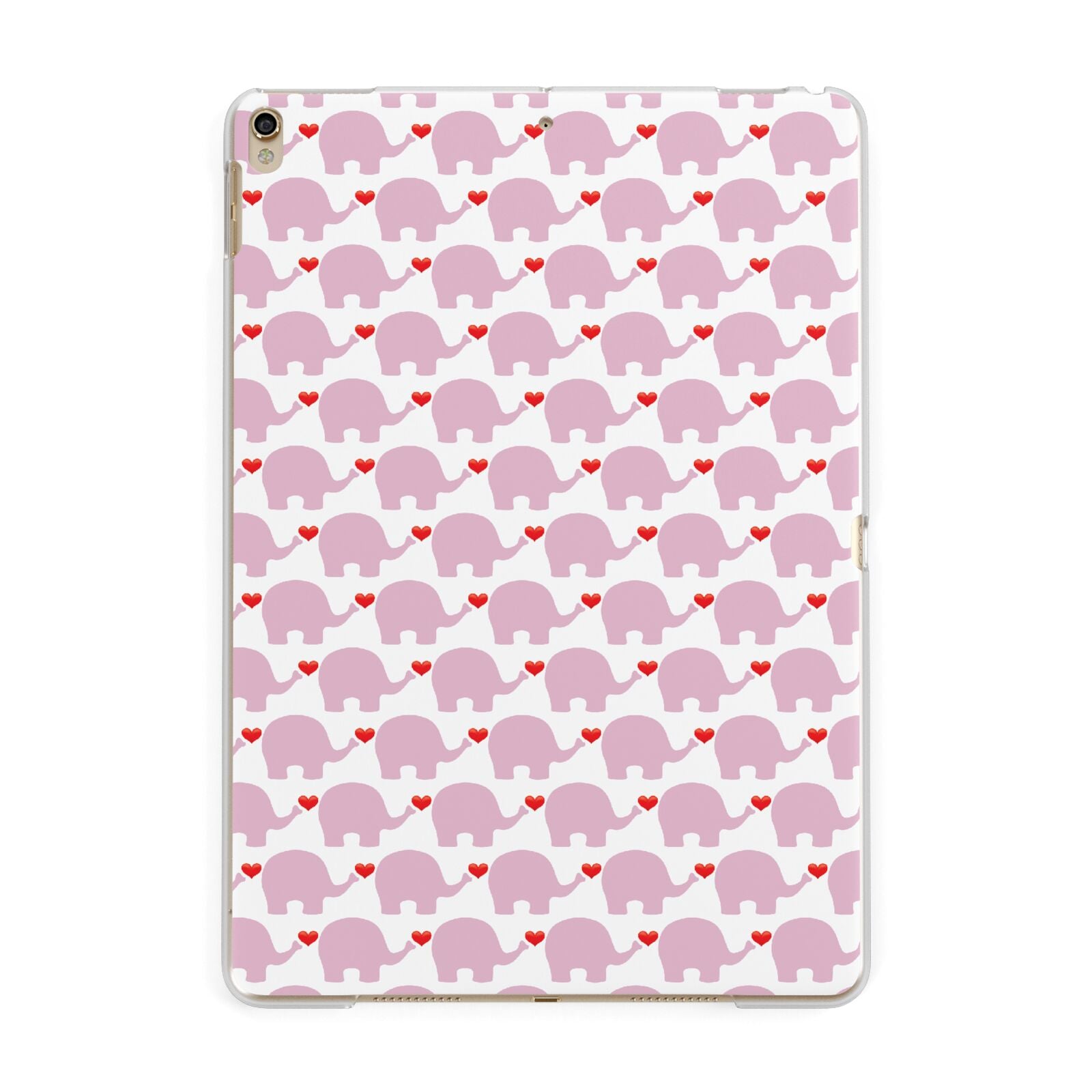 Valentines Pink Elephants Apple iPad Gold Case