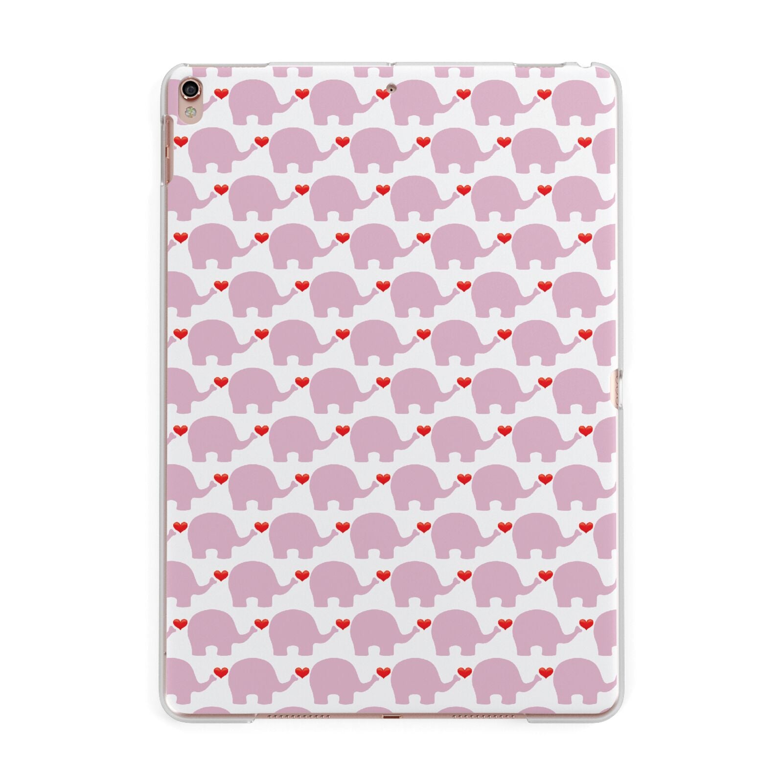 Valentines Pink Elephants Apple iPad Rose Gold Case