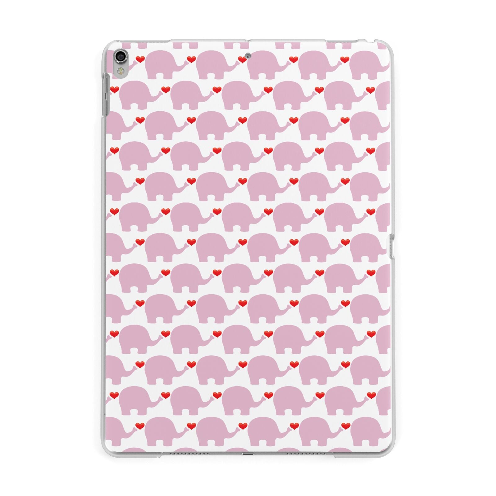Valentines Pink Elephants Apple iPad Silver Case