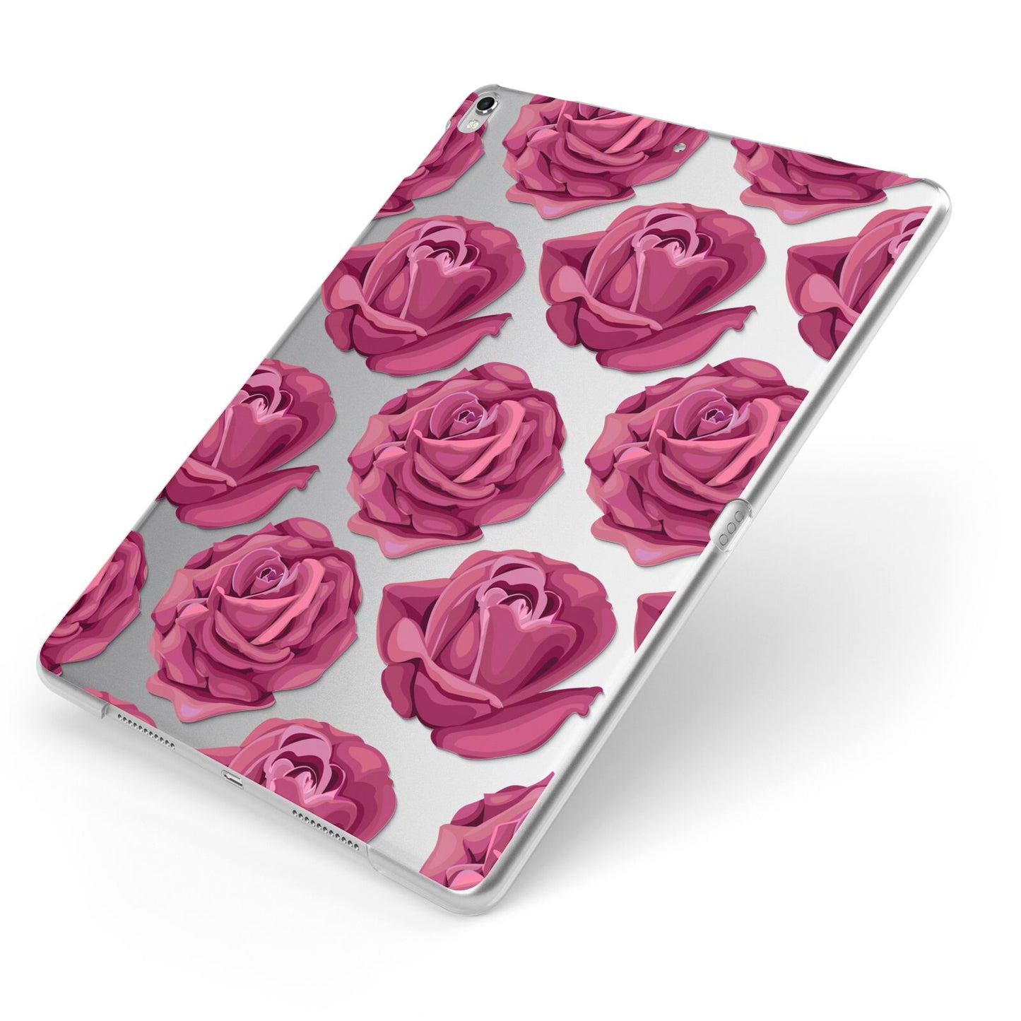 Valentines Roses Apple iPad Case on Silver iPad Side View