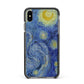 Van Gogh Starry Night Apple iPhone Xs Max Impact Case Black Edge on Black Phone