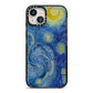 Van Gogh Starry Night iPhone 13 Black Impact Case on Silver phone
