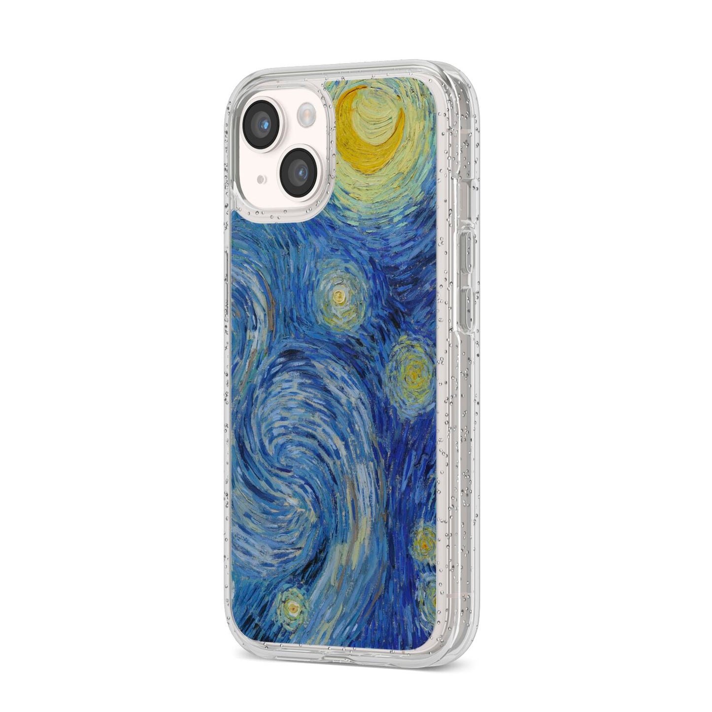 Van Gogh Starry Night iPhone 14 Glitter Tough Case Starlight Angled Image