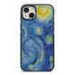 Van Gogh Starry Night iPhone 14 Plus Black Impact Case on Silver phone
