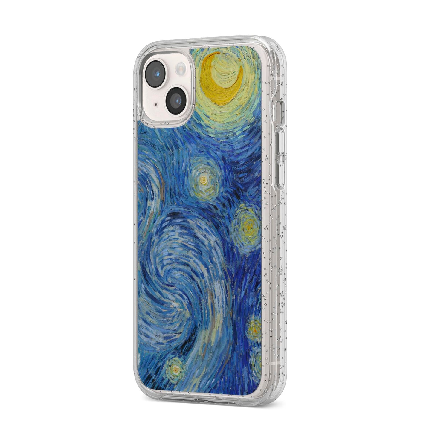 Van Gogh Starry Night iPhone 14 Plus Glitter Tough Case Starlight Angled Image