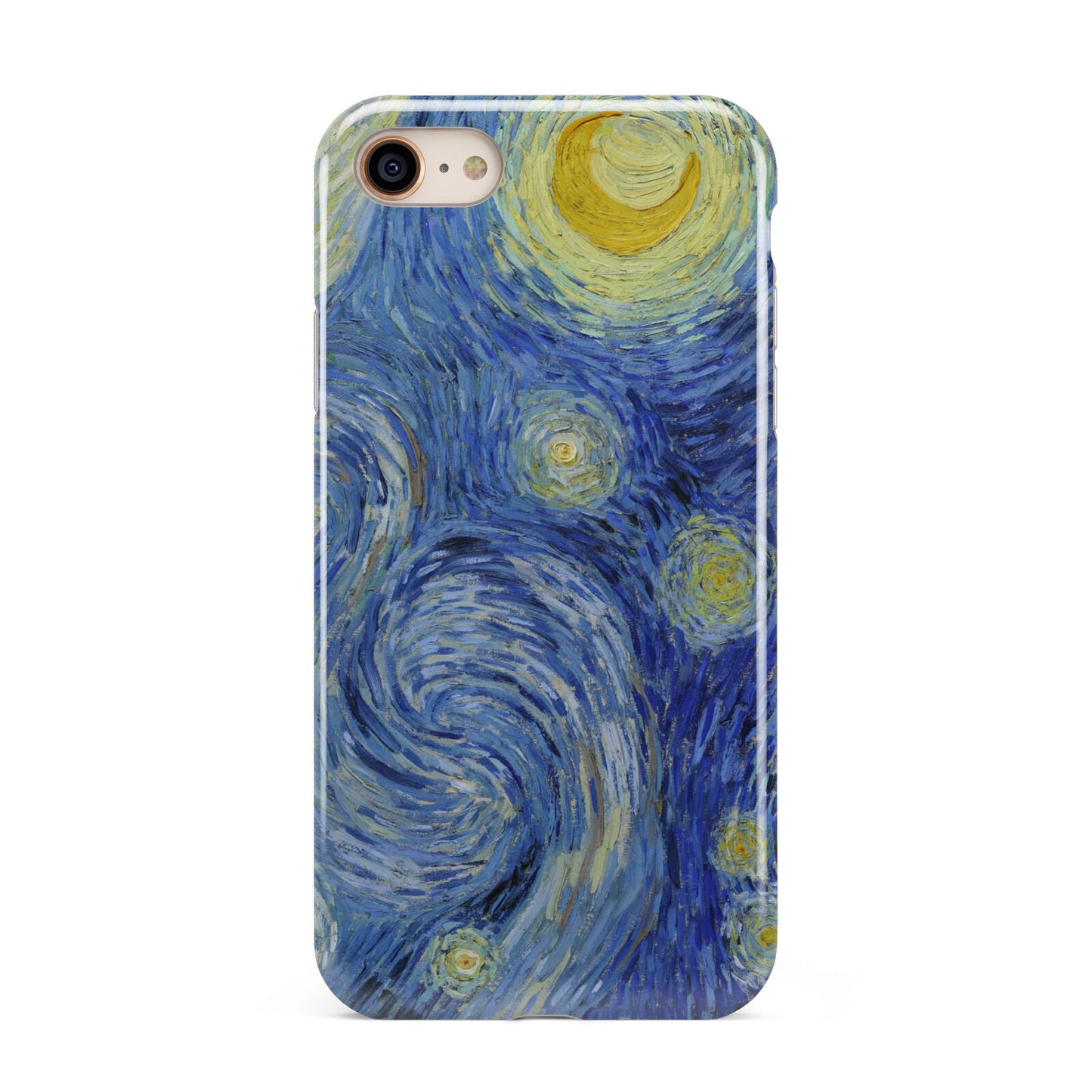 Van Gogh Starry Night iPhone 8 3D Tough Case on Gold Phone