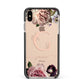 Vintage Floral Personalised Apple iPhone Xs Max Impact Case Black Edge on Gold Phone