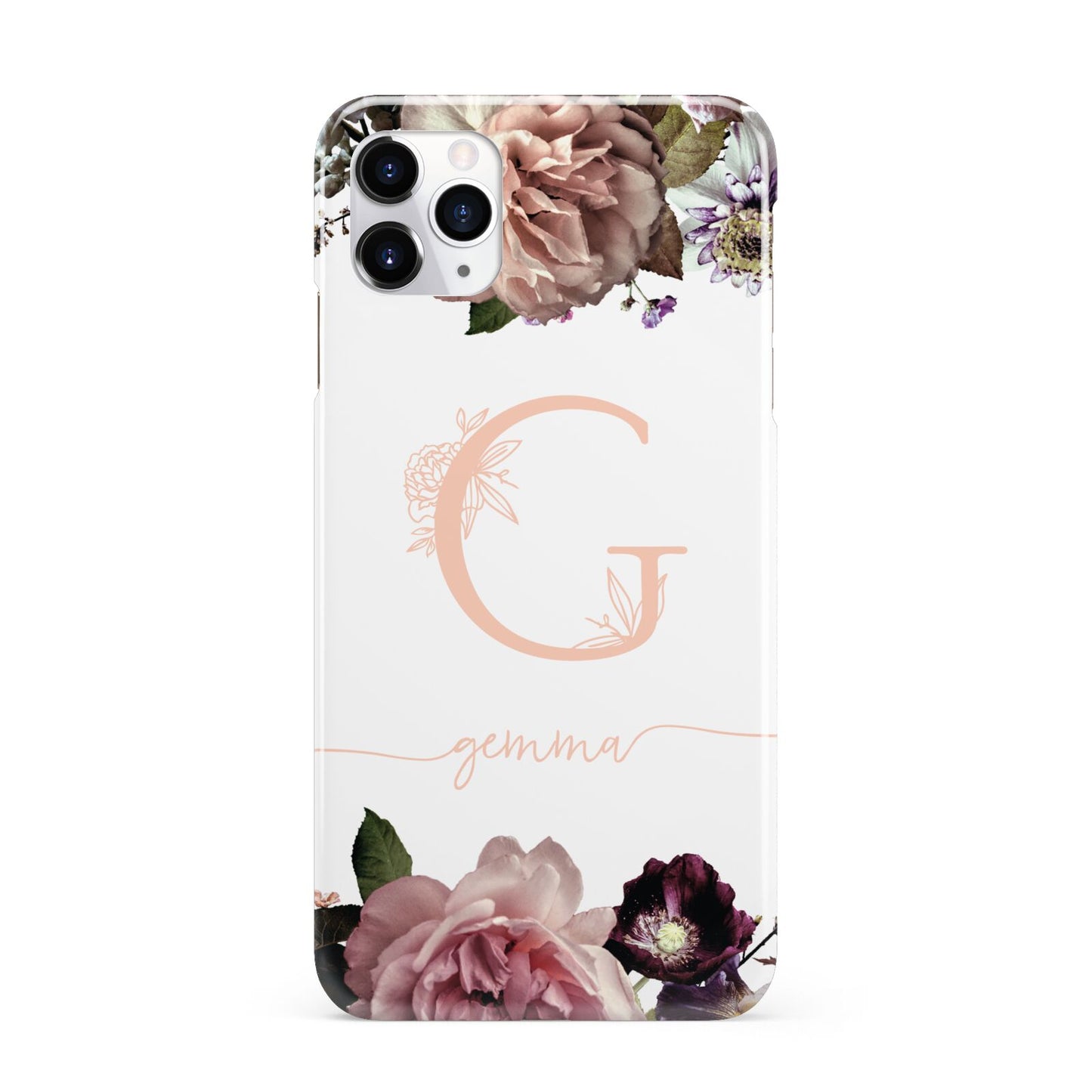 Vintage Floral Personalised iPhone 11 Pro Max 3D Snap Case