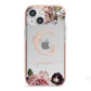 Vintage Floral Personalised iPhone 13 Mini TPU Impact Case with Pink Edges