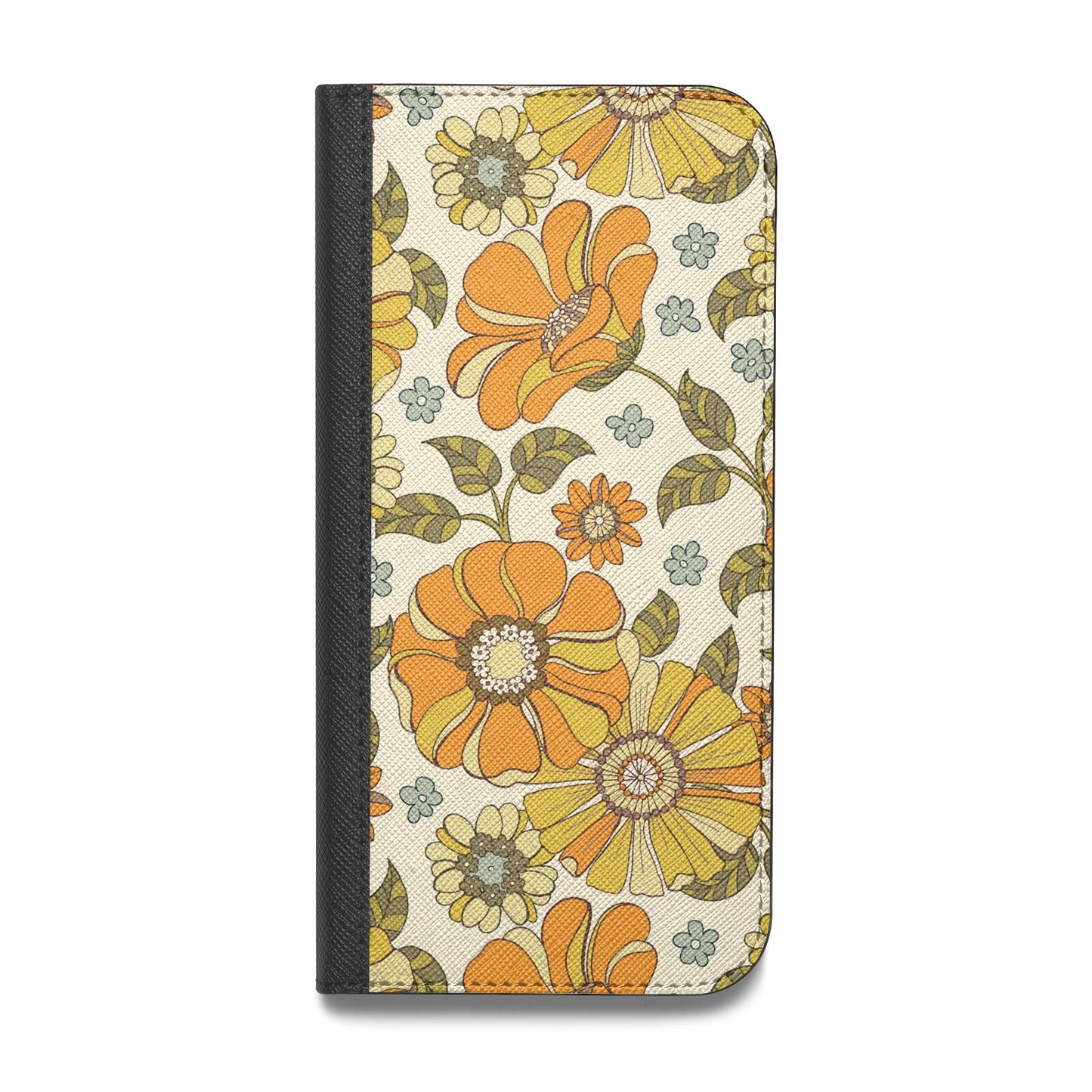 Vintage Floral Vegan Leather Flip iPhone Case