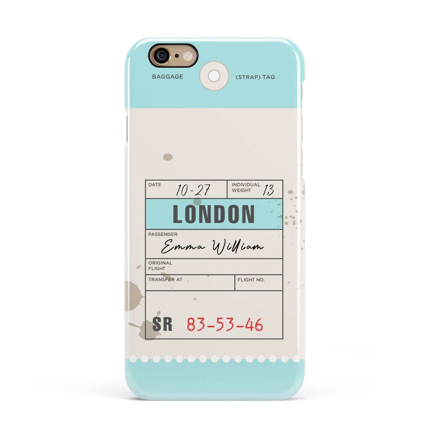 Vintage Luggage Tag Apple iPhone 6 3D Snap Case