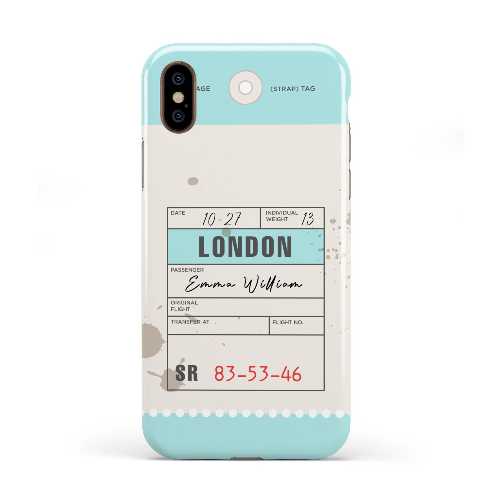 Vintage Luggage Tag Apple iPhone XS 3D Tough