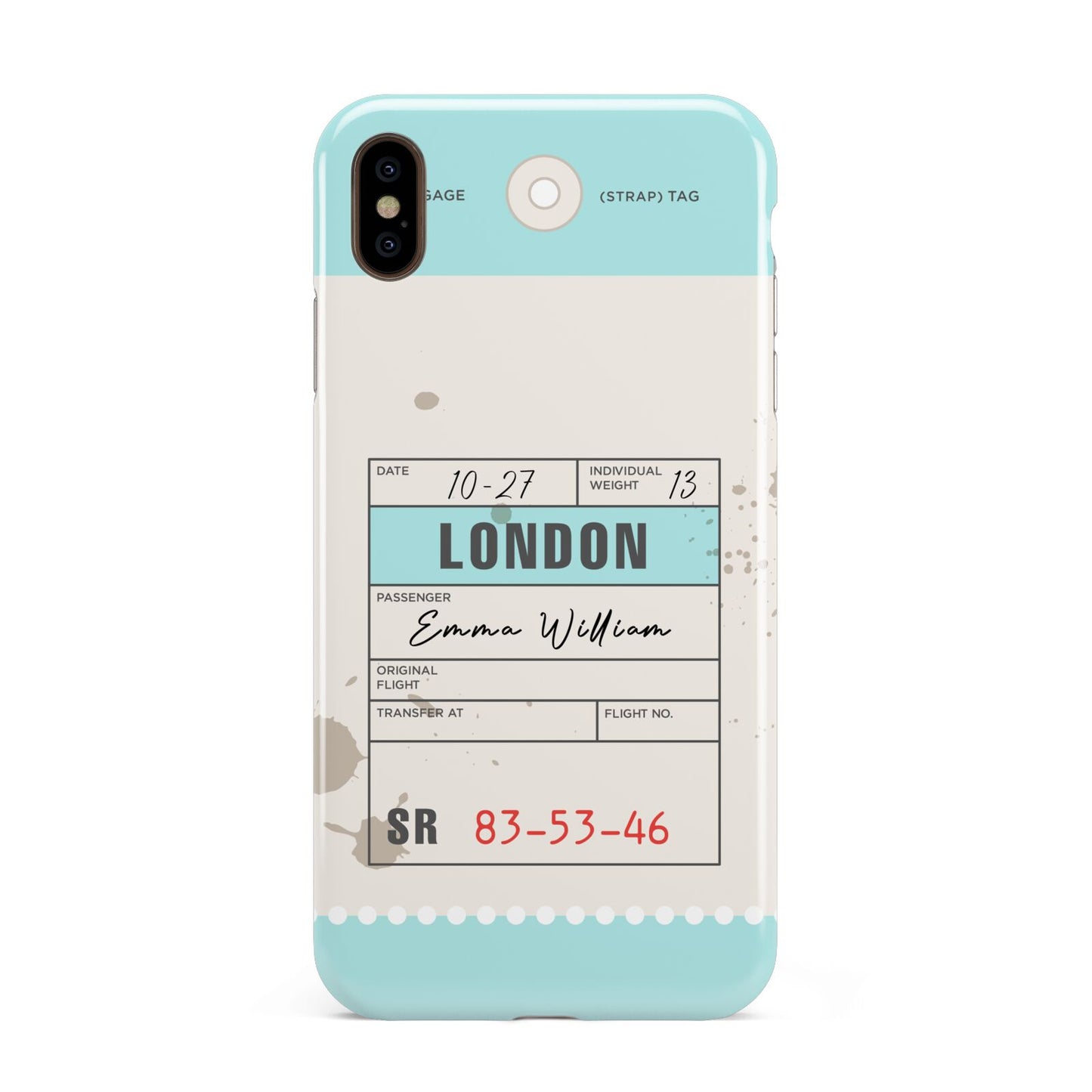 Vintage Luggage Tag Apple iPhone Xs Max 3D Tough Case