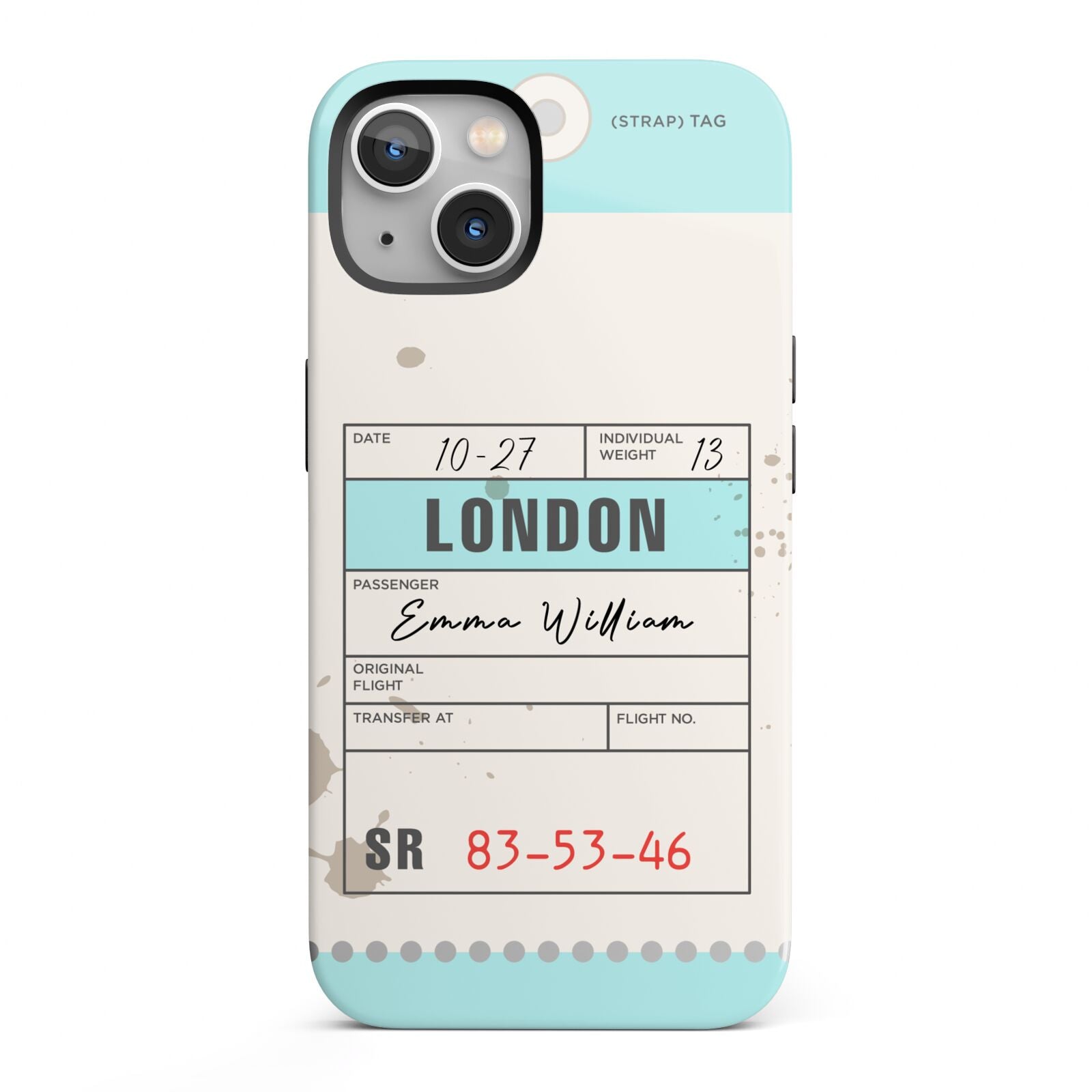 Vintage Luggage Tag iPhone 13 Full Wrap 3D Tough Case