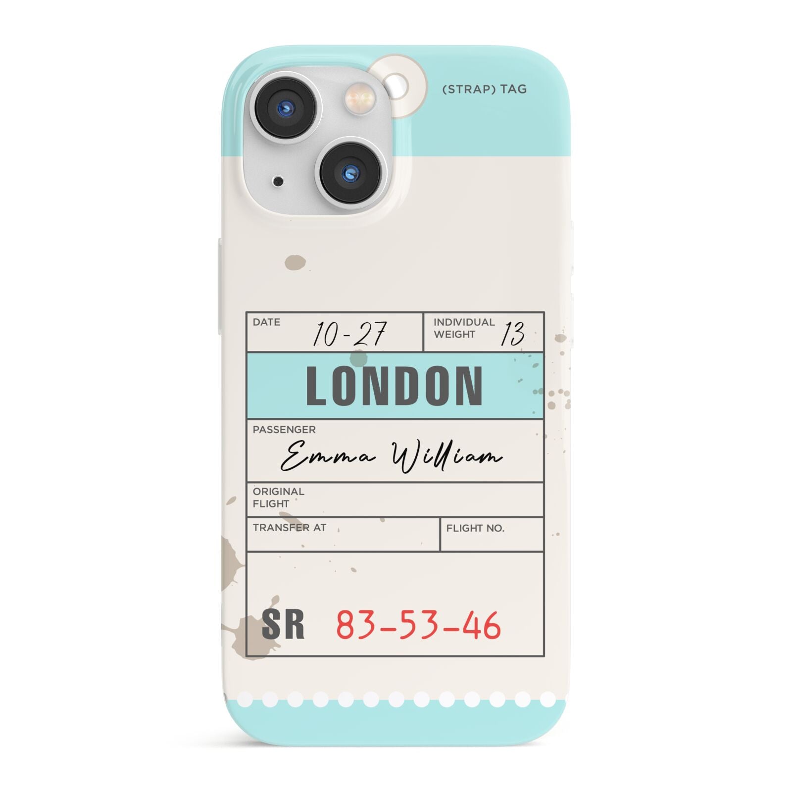 Vintage Luggage Tag iPhone 13 Mini Full Wrap 3D Snap Case