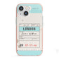 Vintage Luggage Tag iPhone 13 Mini TPU Impact Case with Pink Edges