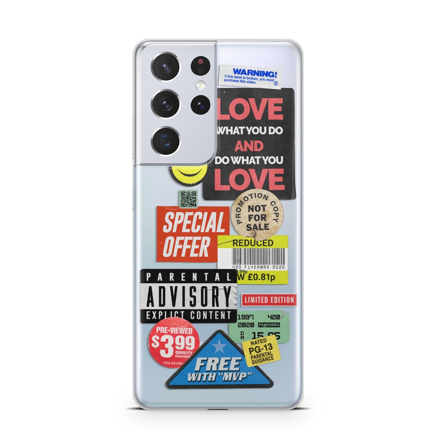 Vintage Retro Stickers Samsung S21 Ultra Case