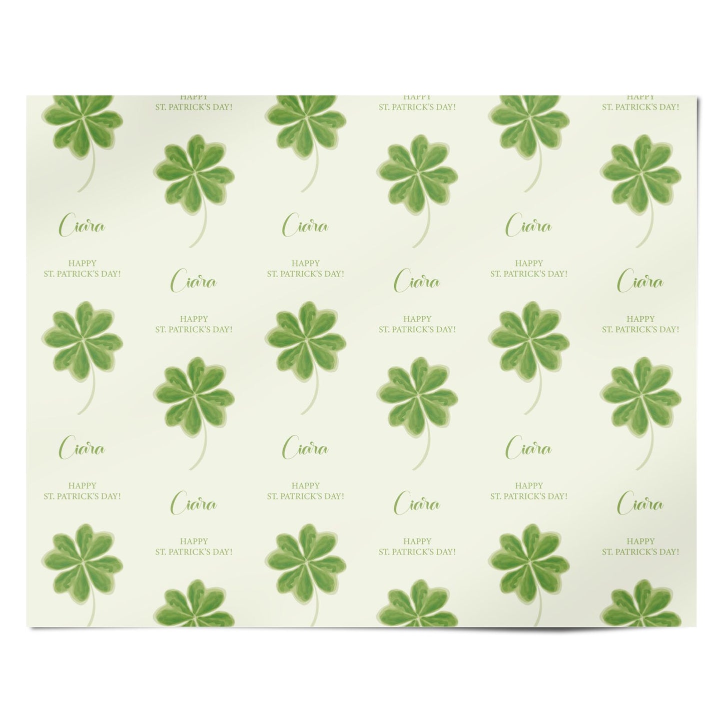 Watercolour Shamrock Custom Personalised Wrapping Paper Alternative