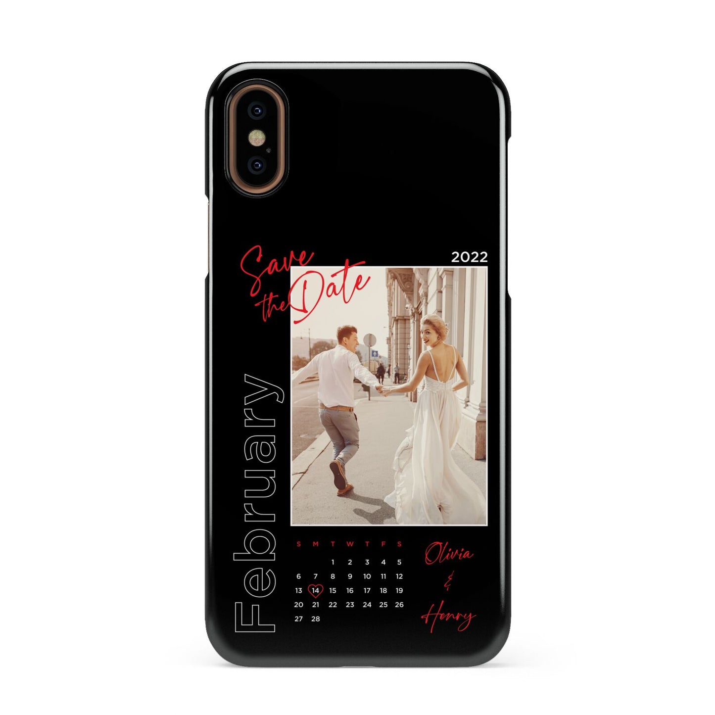 Wedding Date Personalised Photo Apple iPhone XS 3D Snap Case
