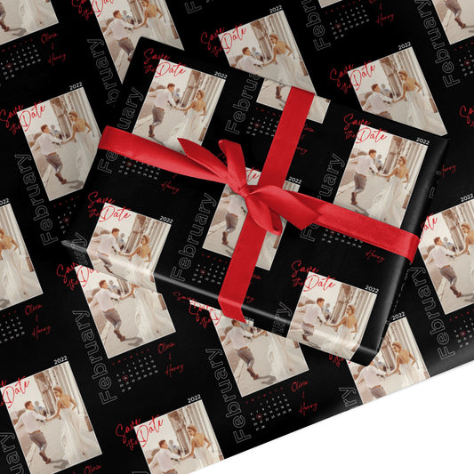 Wedding Date Personalised Photo Custom Wrapping Paper